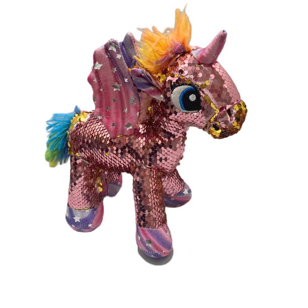Fiesta Sequin Shimmers Unicorn Plush Toy Multicolor 11.5 Inch X 11 Inch